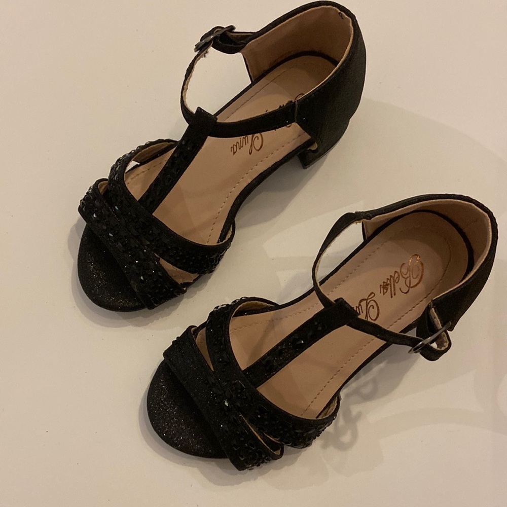 Black strapped Heals
